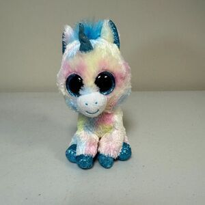 TY Beanie Boos Blitz Unicorn Rainbow Plush Glitter Stuffed Animal Sparkle Toy